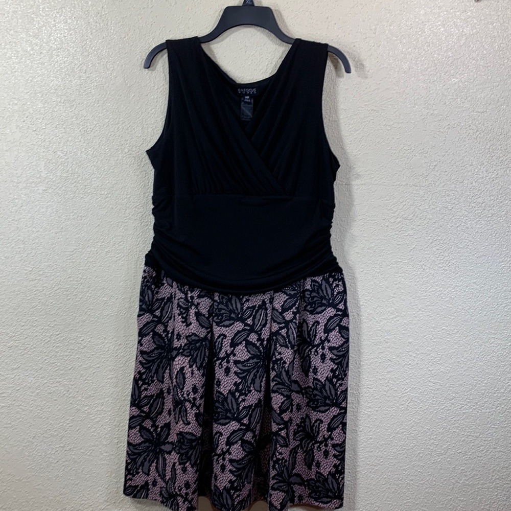 Enfocus Women Dress Sleeveless Pink Black Lace Design 14W